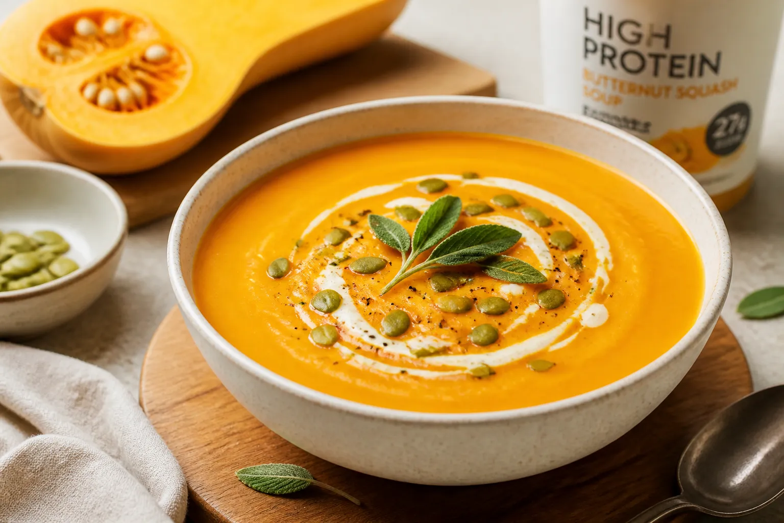 High Protein Butternut Squash Soup – Creamy, Cozy, and Satisfying