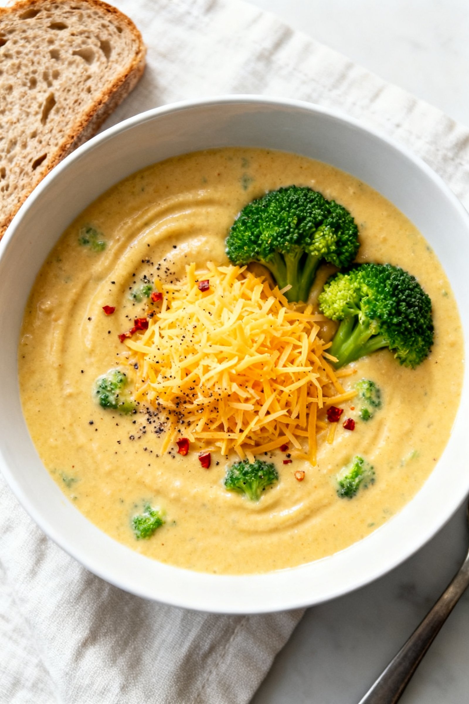 Tasty top view — overhead bowl with garnishes: Overhead shot of a finished bowl of high-protein br